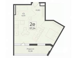 Студия квартира, строящийся дом, 57м2, 4/7 этаж
