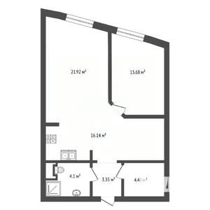 2-к квартира, вторичка, 65м2, 10/18 этаж