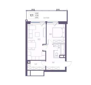 1-к квартира, вторичка, 57м2, 7/8 этаж