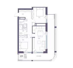 2-к квартира, вторичка, 87м2, 1/8 этаж