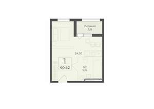1-к квартира, вторичка, 41м2, 8/15 этаж