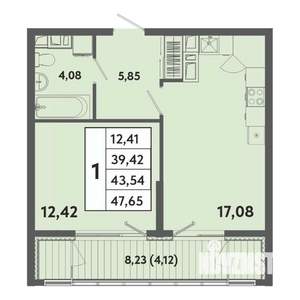 1-к квартира, вторичка, 44м2, 2/20 этаж