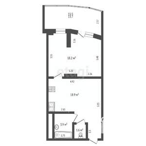 2-к квартира, вторичка, 59м2, 14/20 этаж