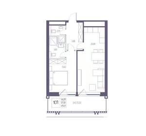 1-к квартира, вторичка, 57м2, 4/8 этаж