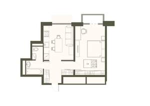 1-к квартира, вторичка, 43м2, 6/22 этаж