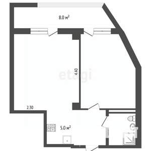 Студия квартира, вторичка, 60м2, 2/8 этаж