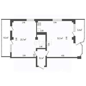 2-к квартира, вторичка, 80м2, 4/9 этаж