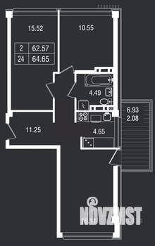 3-к квартира, вторичка, 65м2, 3/8 этаж