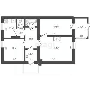 3-к квартира, вторичка, 70м2, 1/2 этаж