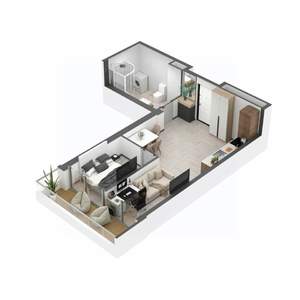 1-к квартира, вторичка, 42м2, 3/7 этаж