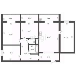 4-к квартира, вторичка, 80м2, 1/16 этаж