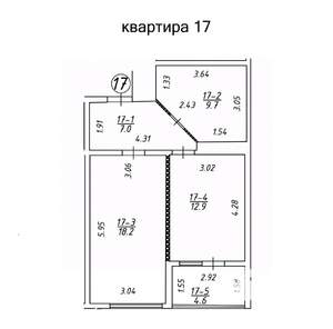 1-к квартира, вторичка, 52м2, 3/16 этаж