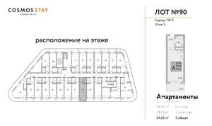 1-к квартира, вторичка, 35м2, 5/9 этаж