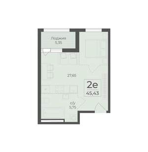 1-к квартира, вторичка, 45м2, 3/18 этаж