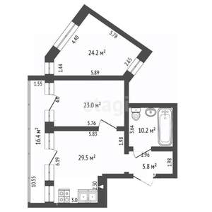 3-к квартира, вторичка, 98м2, 1/14 этаж