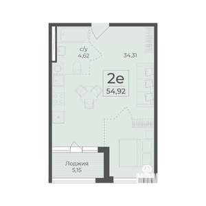 2-к квартира, вторичка, 55м2, 2/15 этаж