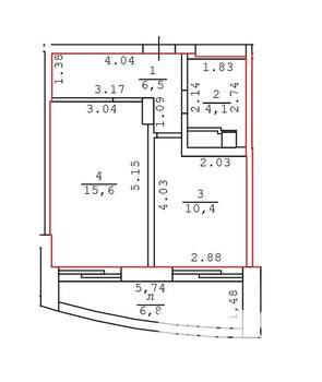 1-к квартира, вторичка, 40м2, 6/8 этаж