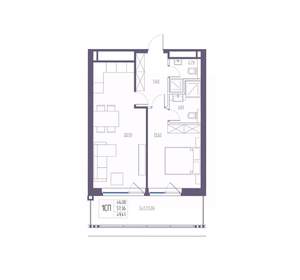 1-к квартира, вторичка, 57м2, 8/8 этаж