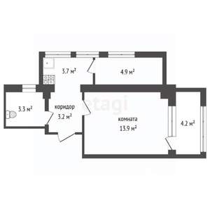 1-к квартира, вторичка, 31м2, 5/9 этаж