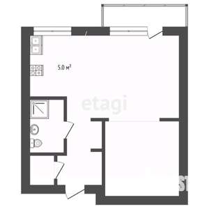 1-к квартира, вторичка, 35м2, 3/3 этаж