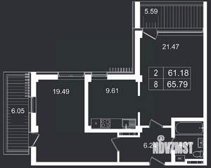 2-к квартира, вторичка, 66м2, 2/8 этаж