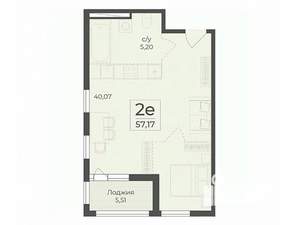 Студия квартира, строящийся дом, 57м2, 13/15 этаж