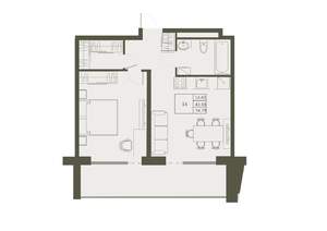 1-к квартира, вторичка, 55м2, 6/22 этаж