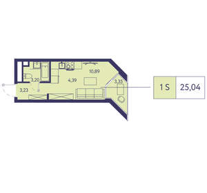 1-к квартира, вторичка, 25м2, 7/20 этаж