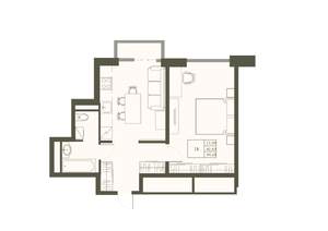 1-к квартира, вторичка, 44м2, 11/22 этаж