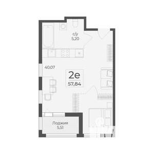 2-к квартира, строящийся дом, 58м2, 7/15 этаж