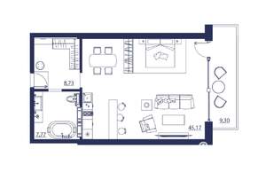 Студия квартира, вторичка, 71м2, 5/8 этаж