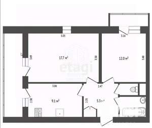 2-к квартира, вторичка, 61м2, 12/12 этаж