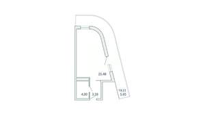 1-к квартира, вторичка, 53м2, 7/9 этаж