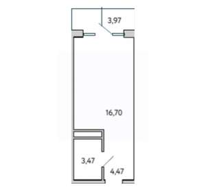 Студия квартира, вторичка, 29м2, 3/10 этаж