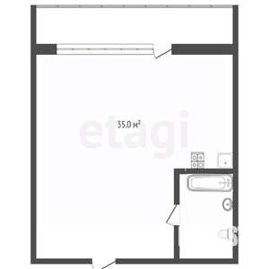 Студия квартира, вторичка, 45м2, 2/12 этаж