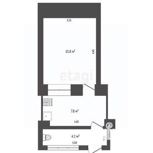 1-к квартира, вторичка, 28м2, 1/2 этаж