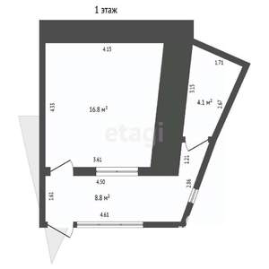 1-к квартира, вторичка, 31м2, 1/1 этаж