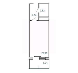 1-к квартира, вторичка, 34м2, 5/10 этаж