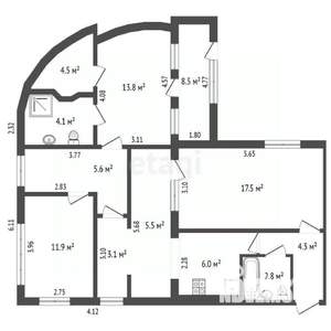3-к квартира, вторичка, 86м2, 1/5 этаж