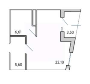 1-к квартира, вторичка, 38м2, 1/10 этаж