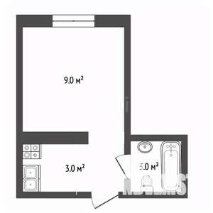 1-к квартира, вторичка, 15м2, 1/3 этаж