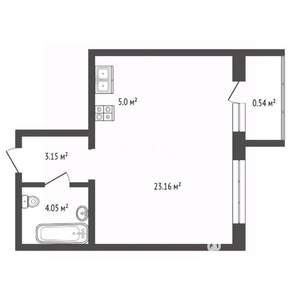 1-к квартира, вторичка, 36м2, 9/16 этаж