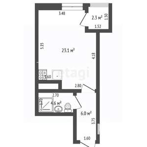 Студия квартира, вторичка, 37м2, 2/16 этаж