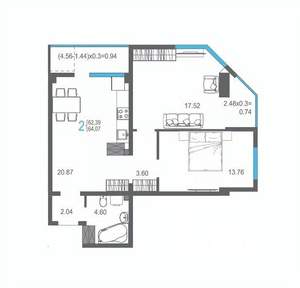 2-к квартира, вторичка, 64м2, 11/17 этаж