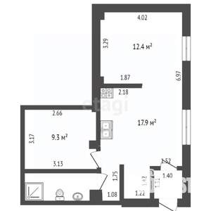 2-к квартира, вторичка, 45м2, 2/6 этаж