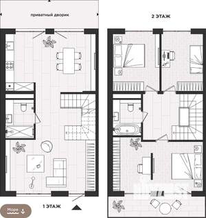 3-к квартира, строящийся дом, 128м2, 1/3 этаж