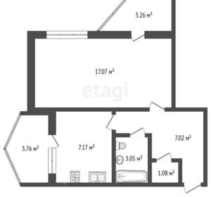 1-к квартира, вторичка, 44м2, 3/10 этаж