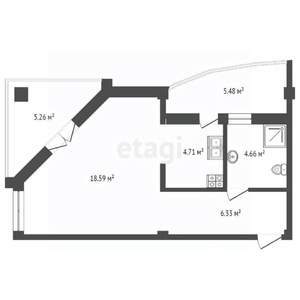 1-к квартира, вторичка, 35м2, 5/15 этаж