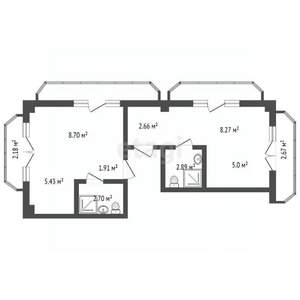 2-к квартира, вторичка, 60м2, 3/4 этаж