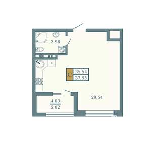 Студия квартира, вторичка, 38м2, 4/9 этаж